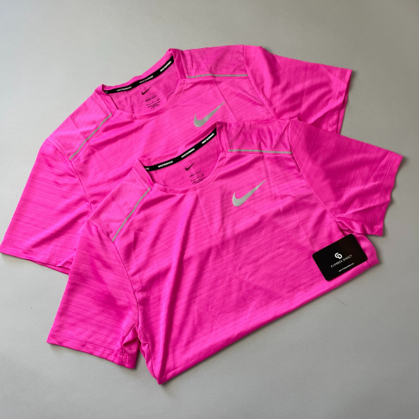 Nike miler t shirt pink shop