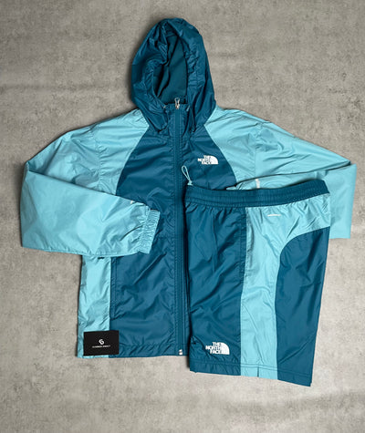 The North Face Windbreaker Set Teal/Mineral Blue